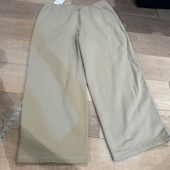 ATHLETA WOMENS TAN WIDE LEG PANTS HEAVY WEIGTH TERRY LARGE NEW - Picture 10 of 10